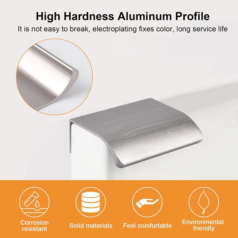 MOROBOR Finger Edge Pull, 8pcs Concealed Handle Modern Style Drawer