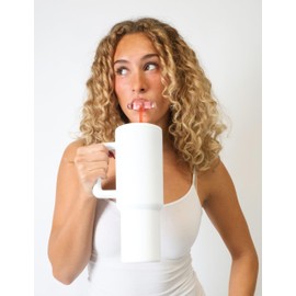 Anti Wrinkle Glass Straw Set - 1 for 40oz tumbler and 1 for 16oz cup + 1 cleaning brush