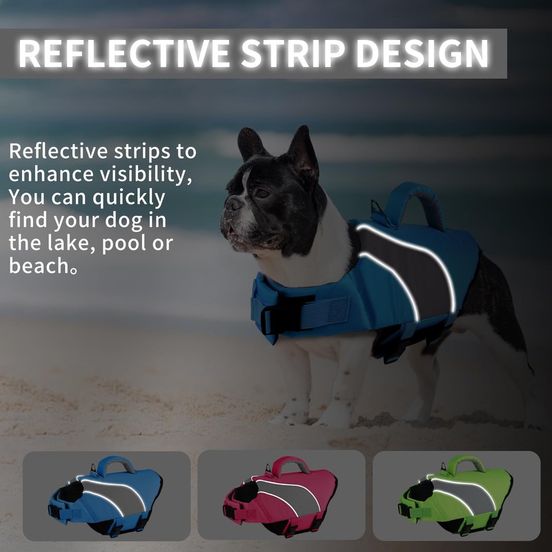 Doglay Dog Life Jacket, Swimming Safety Vest with Rescue Handles