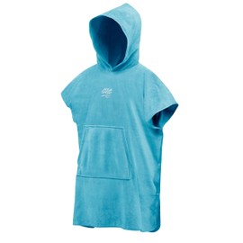 Aqua Speed: Premium Microfibre Poncho Towel with Hood - Versatile, Quick-Drying and Comfortable for Beach and Sports, Colour: Light Blue 02, Size: S 80 x 180 cm