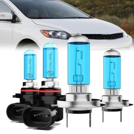 LECCIBUB Headlight Bulbs Compatible With Mazda CX-7 2007-2012, 9005 High Beam + H7 Low Beam Halogen Light Bulb Combo, Super Bright 6000K White, Plug and Play, Pack of 4