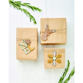 Docrafts Create Christmas Gemischte Formen aus Holz, Natur, 48 Stück