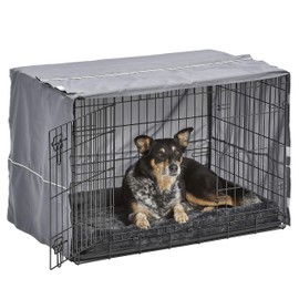 New World Dog Crate Comfort Kit by, Matching Dog Crate Cover & Dog Bed to Make Your Dogs Crate Their Home, Compatible with Midwest Homes for Pets & New World Dog Crates, Fits 36-Inch Dog Crate, Gray
