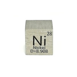 Elemental Specimen Nickel Ni (10mm Cube, Engraved A, Normal Face)