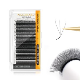 NAGARAKU Extensiones de Pestañas Volumen Ruso Prefabricados 3D 0.07 LU 8-15mm Mix Tejidas a Mano Injerto Fácil Natural Blando Suave Eyelash Extensions Pestañas Postizas Negro…