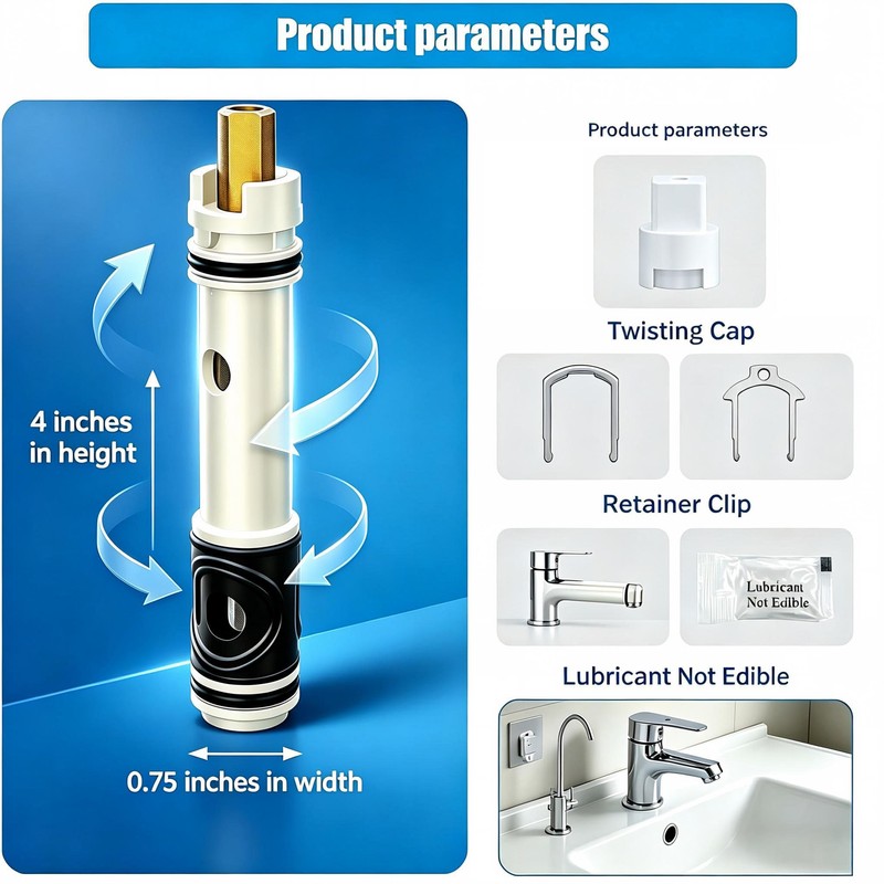 1225 Single Shower Handle Faucet Replacement Cartridge, Brass Stem compatiple