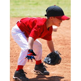 SATINIOR 4 Pairs Kids Half Finger Cycling Sport Gloves (4–8 Years,Colorful)