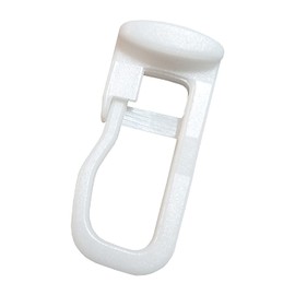 Pleated Gliders/Curtain Hooks with Flat Head 11 x 9 mm, Plastic, White (Pack of 100)