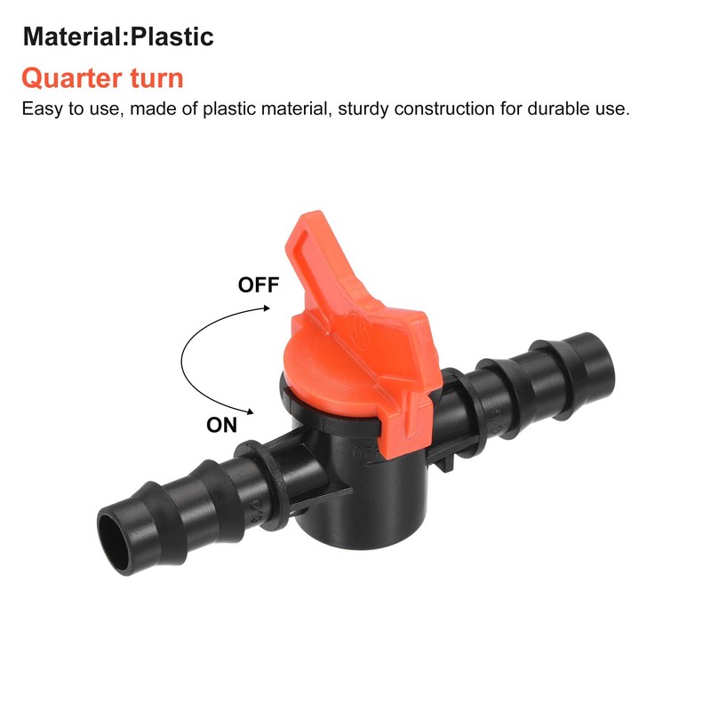 sourcing map Ball Valve 16mm Barb Connector Shut Off Switch