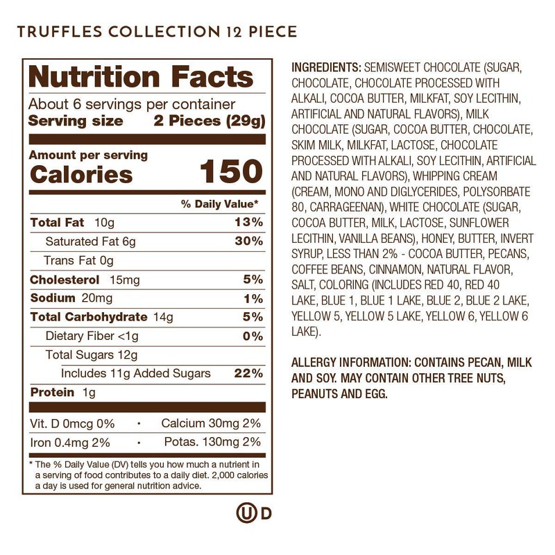 Ethel M Chocolates Premium Truffles Collection, Milk, Dark and White12-Piece