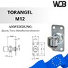 WDB - Heavy Duty Hinges - Gate Rod Adjustable M12