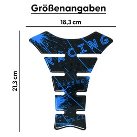 Gel Neon Tank Pad Motorcycle 3D Gloss Universal Tank Sticker Tank Protection Paint Protection Sticker Pad MR004 (Neon Blue)