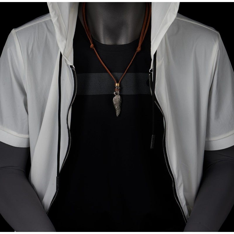 COOLSTEELANDBEYOND Retro Style Feather Pendant Necklace for Men Women with