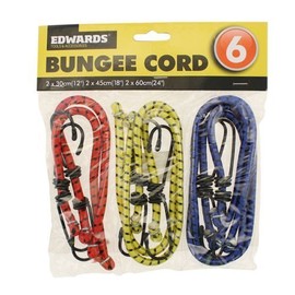 Ardisle 6 BUNGEE STRAPS CORDS WITH HOOKS ELASTICATED ROPE CORD CAR BIKE LUGGAGE TIE DOWN