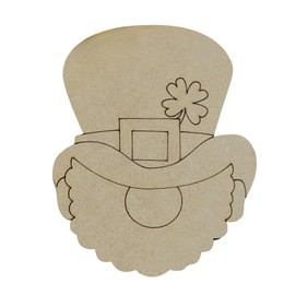 Wooden Craft Cutouts Leprechaun Head Paintable Craft Wood Cutout, 1/4" Birch, 3" Tall