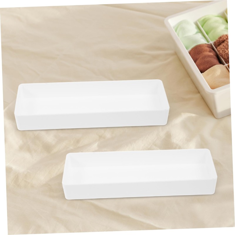 STOBAZA 4Pcs Square Plastic Drawer Organizer Bins for Desk Makeup