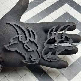 UsaStandard Custom Angry Goat Matte Black Car Emblem Truck Badge Aggressive For RAM  Pk of 2