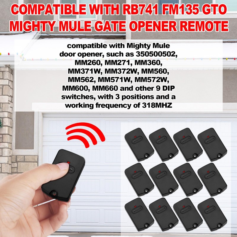 Kingdder 12 Pcs Gate Opener Remote Compatible with Mighty Mule