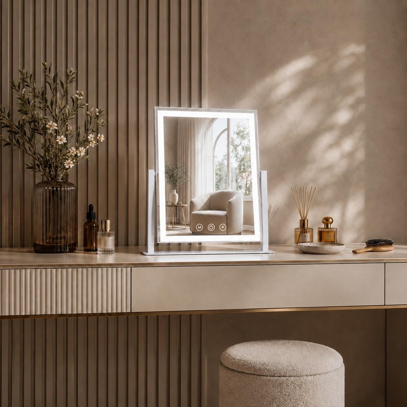 Makeup Mirror with lights, Dimmable Vanity Mirror with 3 Color