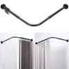 Crkmire L Shaped Corner Shower Curtain Rod, Adjustable [24.3" -