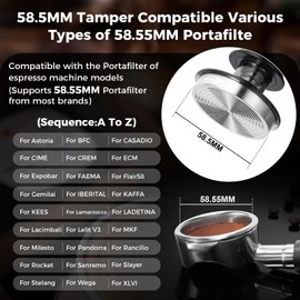 IKAPE 58.35mm Semi-Transparent Espresso Coffee Tamper, Premium Barista Coffee Tamper with Calibrated Spring Loaded, Threaded Stainless Steel Base Tamper for Espresso Machine(New Upgrade)