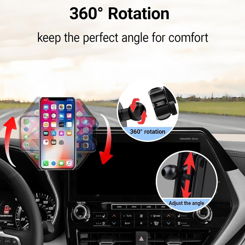 Takeyman Car Phone Holder for 2020-2025 Toyota Highlander Accessories, Compatible