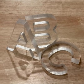 1Source Designable Acrylic Letters | Unfinished Clear Acrylic Standing Letters for Wall Decor, Craft Projects & Sign Board Decoration | for Parties & Home - A to Z Letters (1, S)