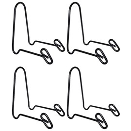 (4 Pack) Black Display Stand Easel Iron Bowl Stands for Display Medium Deep Bowls, Platters and Deep Dishes