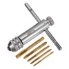 sourcing map T-Handle Ratchet Tap Wrench + Metric Tap Set,