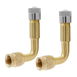 Hitefu 2PCS Valve Stem Extenders, 90 Degree Metal Valve Stem Extensions, Tire Valve Stem Extension Compatible for RV, Bicycles, Passenger Cars, Stroller, Truck