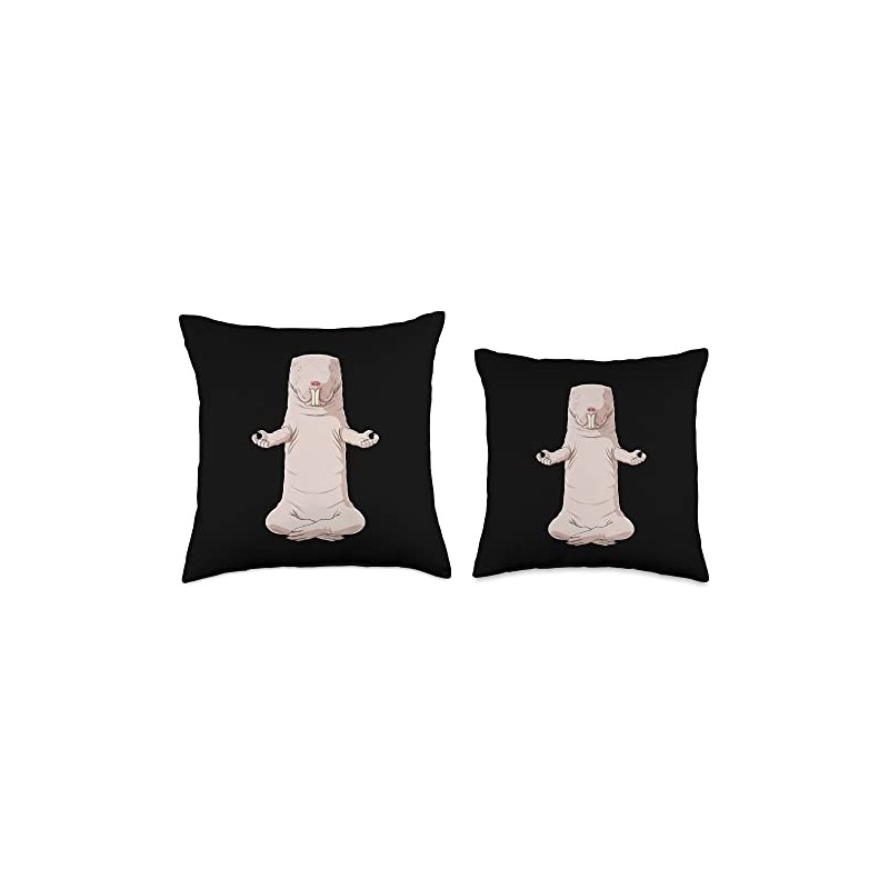 Funny Yoga Animal Naked Mole Rat Throw Pillow