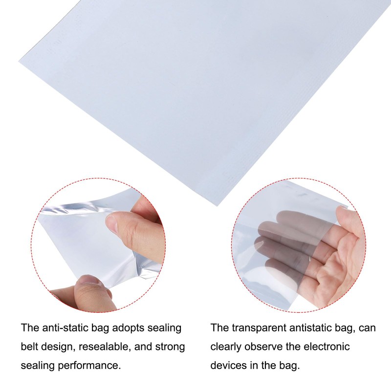 sourcing map Anti Static Bags Shielding Bag 100pcs 2.4x4inch(6x10cm) Open