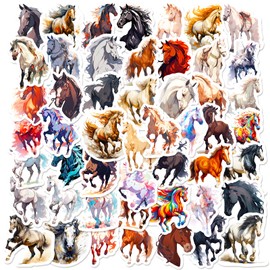 50Pcs Horse Stickers Pack Waterproof Graffiti Stickers for Laptop Phone Water Bottle Journaling Scrapbooking Notebook DIY Craft Vinyl Decals