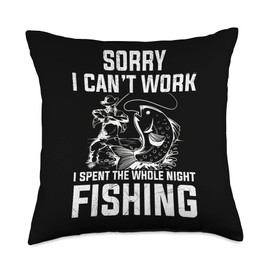 Fish fishing Water Gift Boat Lake Bass River Bait Fly Fishing Catch Reel Hook Adventure Trout Outdoor Rod Throw Pillow, 18x18, Multicolor
