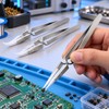 3-Piece Ceramic Tip Precision Soldering Tweezers Set, Anti-Static Straight and