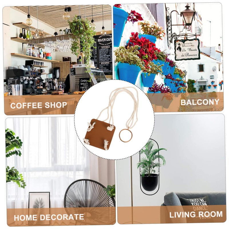 Kisangel Pu Leather Hanging Basket for Flowerpots Modern Planter Base