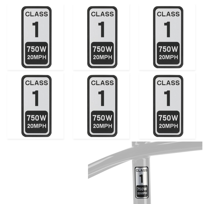 Powallon Class 1 Ebike Sticker 6 pcs 750W Vinyl Label