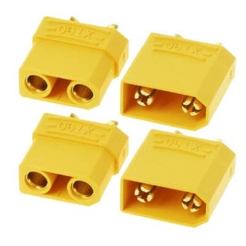 Audiofan Bullet Connector, Supports High Current, High Efficiency, High Capacity, Yellow, XT90, 2 Pair Set