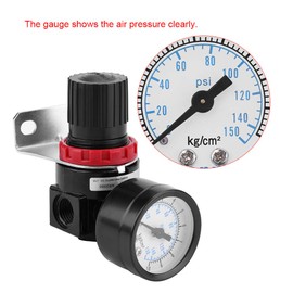 Haofy Air Pressure Regulator, G1/4 Pneumatic Regulator Adjustable Air Pressure Compressor Control Valve Gauge with Bracket