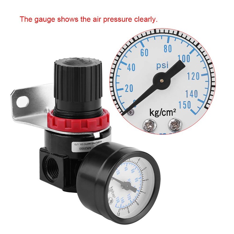 Haofy Air Pressure Regulator, G1/4 Pneumatic Regulator Adjustable Air Pressure
