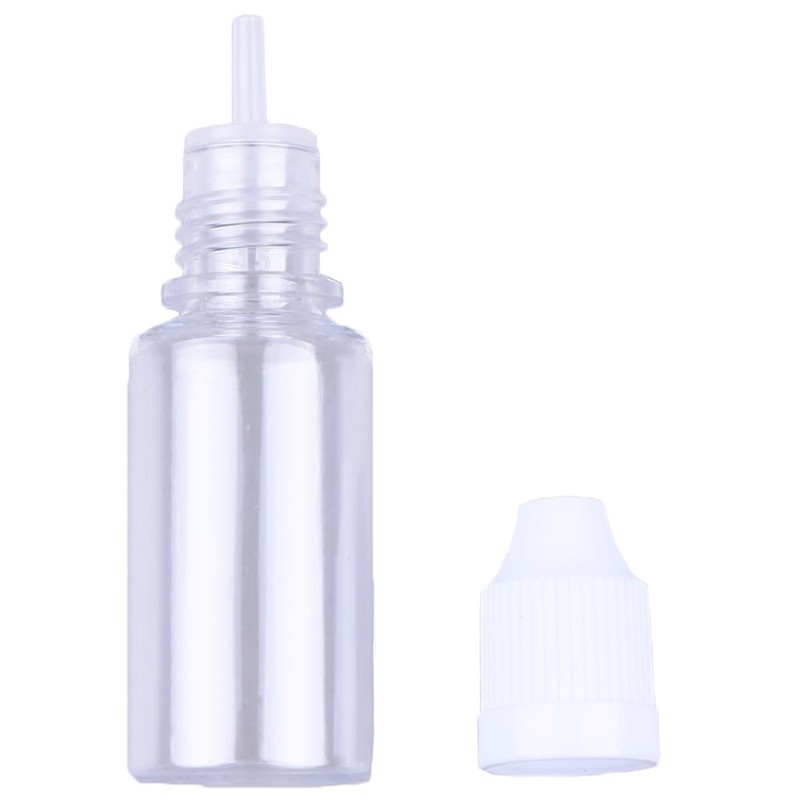 50PCS 10ml Transparent Empty Squeezable Lab Solvents Liquid Dropper Bottles