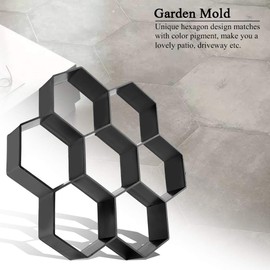 Kafuty Hexagon Garden Pavement Mould, DIY Manually Paving Cement Brick Stone Road Concrete Mould, Making Court Yards, Patios and Path, etc.