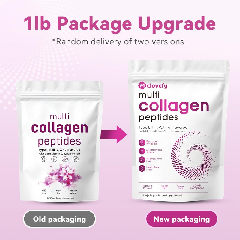 Mclovefy Multi Collagen Peptides Powder, 16 Oz (41 Servings) -