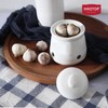 HAOTOP Ceramic Garlic Keeper with Lid, Mini Garlic Saver Container