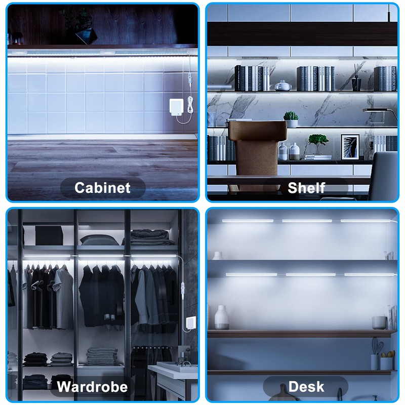 Maylit Under Cabinet Lights Plug in, 6 Pcs 12 Inch