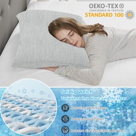 ATsense Cooling Cushion Cover, 80 x 80 cm, Set of 2, Double-Sided Cooling Fibre Pillowcase, Breathable, Q-Max > 0.4, Hair/Skin Friendly Cushion Covers, Summer, Silver Grey Cushion Cover with Zip