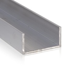 Aluminium U-profile, aluminium U-rail, aluminium profile, U-bar, blank AlMg (25 x 25 x 25 x 2 mm, length: 2,000 mm)