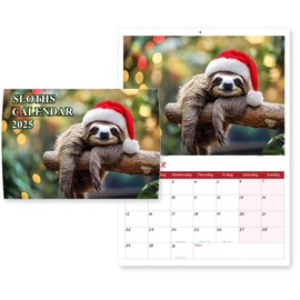 A4 Sloth Calendar 2025 12 Month Wall Calendar 2025 UK Family Calendar 2025 Month to View Papa Prints