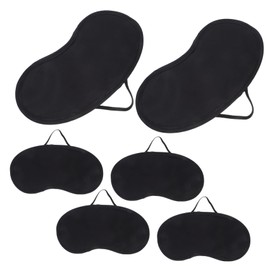 Beavorty 6pcs Black Sleep Mask for Travel and Nap Soft Light Blocking Blindfold Eye Covers with Elastic Band for Men Women Comfortable Deep Sleep Masks for Car and Airplane Use