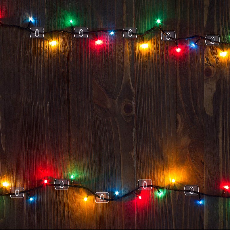 60 Pieces Mini Clear Decorating Hook Clips, Holiday Light Hook
